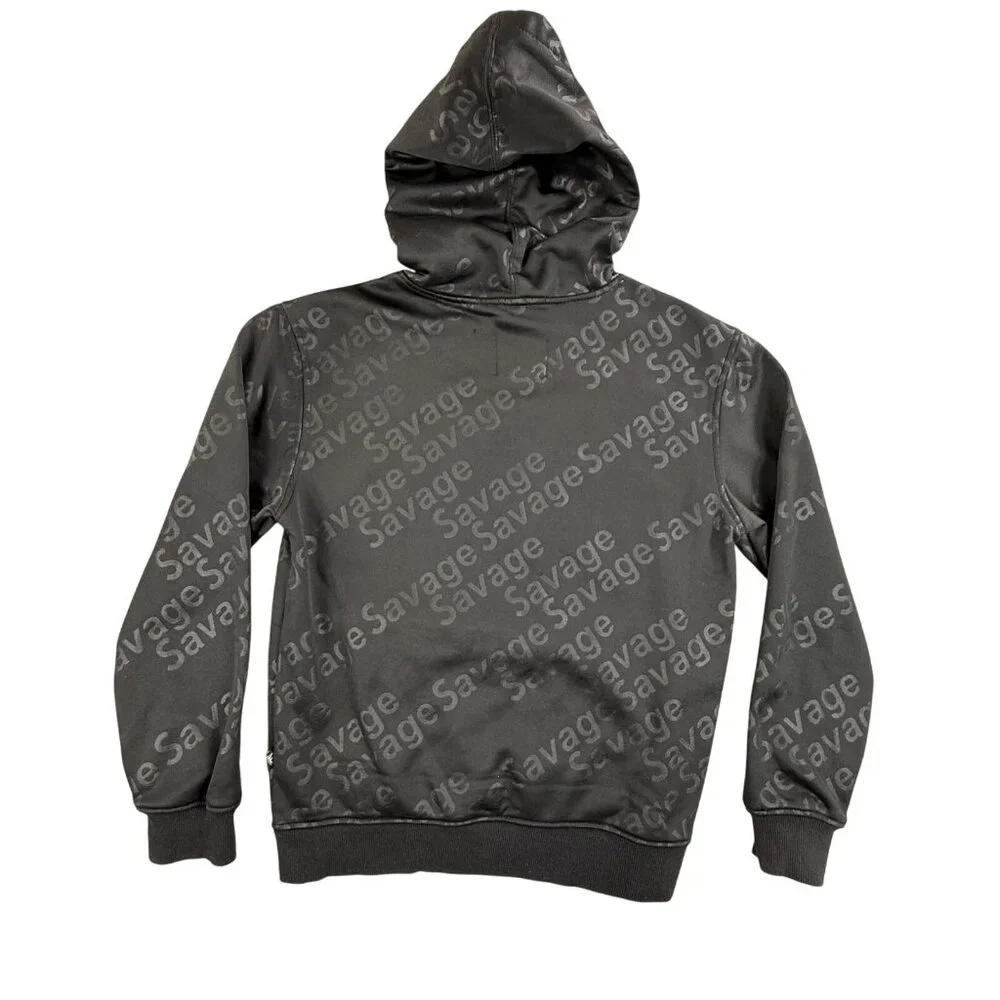 Savage Sweatshirt Hoodie Youth Large 14/16 All Over Print Pullover Encrypted Y2K - Picture 2 of 14